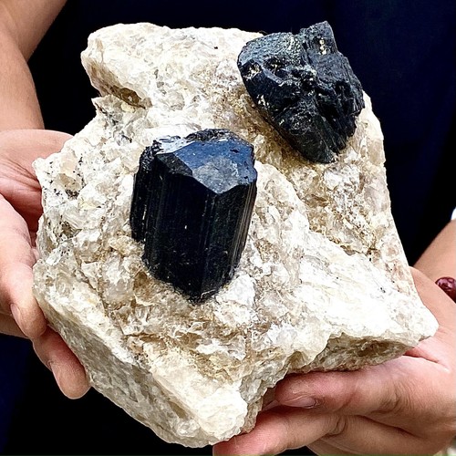 5,24 lb grappe de cristal de quartz tourmaline noire naturelle spécimen minéral - Photo 7/12