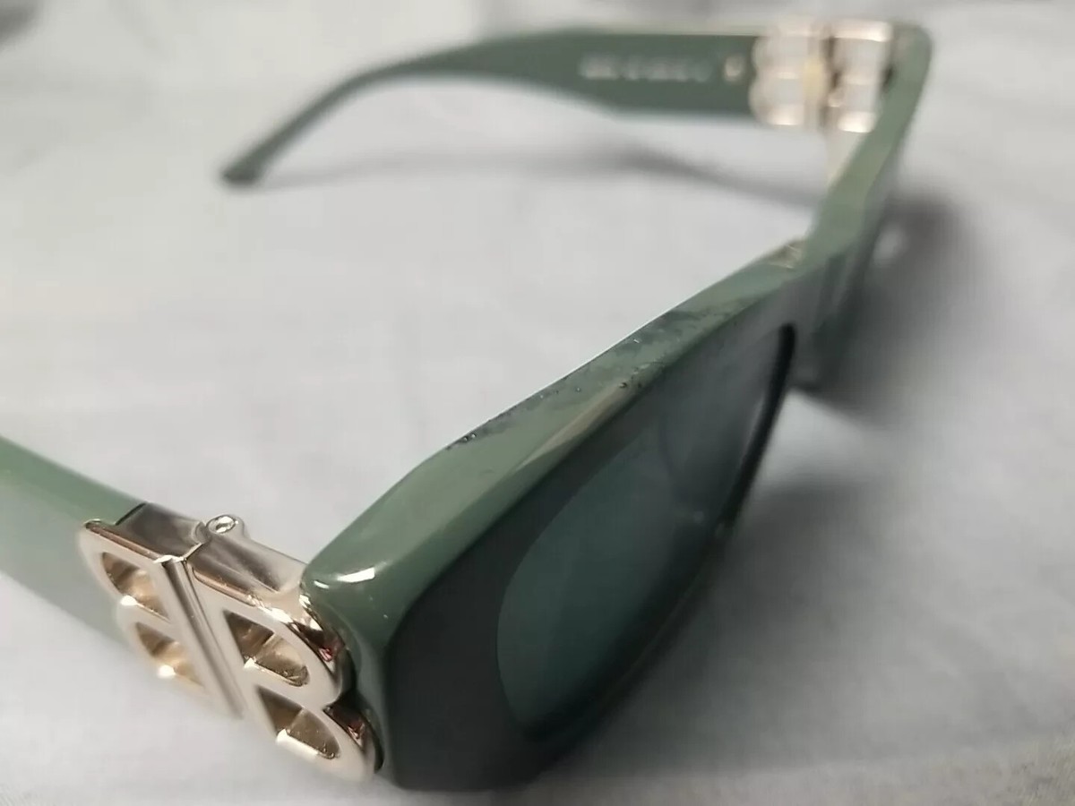 Balenciaga BB0311SK 004 Rectangle Sunglasses Green Acetate  display picture 2