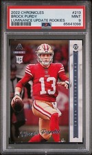 2022 Panini Chronicles #213 Brock Purdy - RC Luminance Update - PSA 9