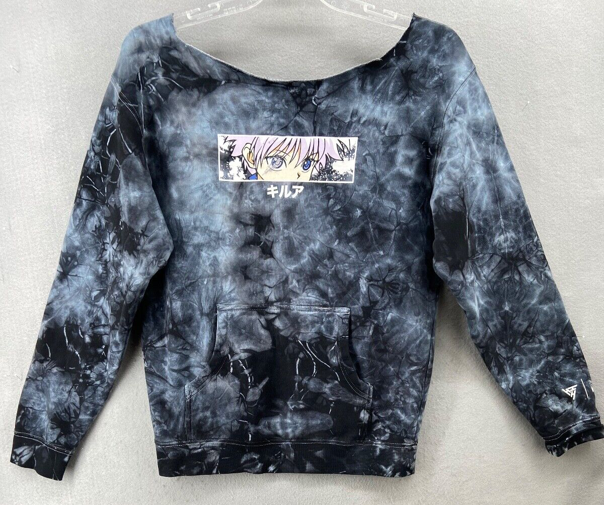 Hunter X Hunter Sweatshirt S Blue Tie dye Anime Killua Zoldyck Hood Removed eBay