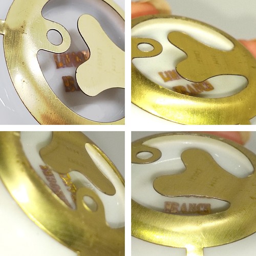 LIMOGES Francia Mini Plato Lourdes Aparición Virgen María Porcelana Borde Dorado 2" - Imagen 10 de 10