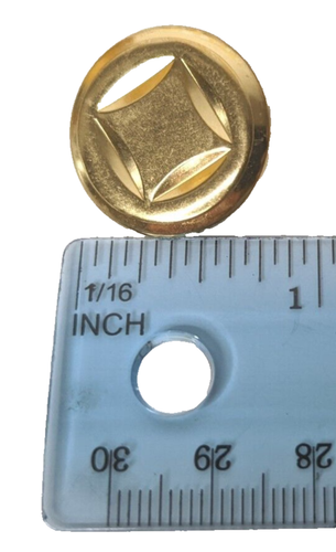 4Pk Vintage Beveled Square Design 3/4" Gold Tone Metal Round Shank Buttons - Picture 7 of 8