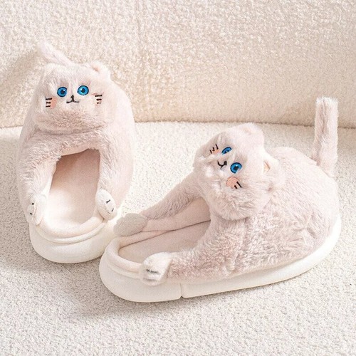 Mujeres Zapatillas Lindas Niñas Esponjosas Animales Diapositivas Dibujos Animados Gato Hogar Divertido Acogedor Zapatos - Imagen 118 de 156