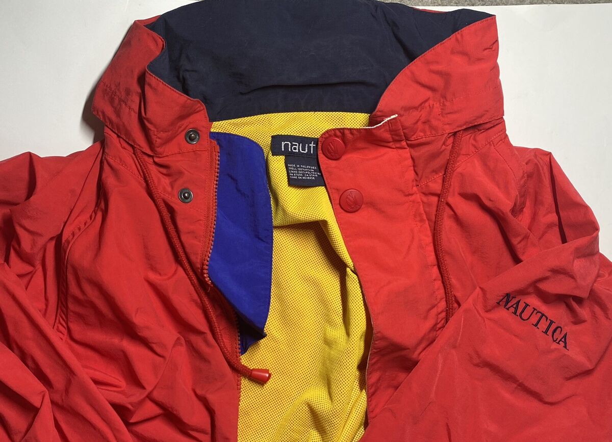 Vintage Nautica Jacket Mens Medium Red Full Zip Logo 90s Vintage Nautica Jacket Mens Medium Red Full Zip Logo 90s
