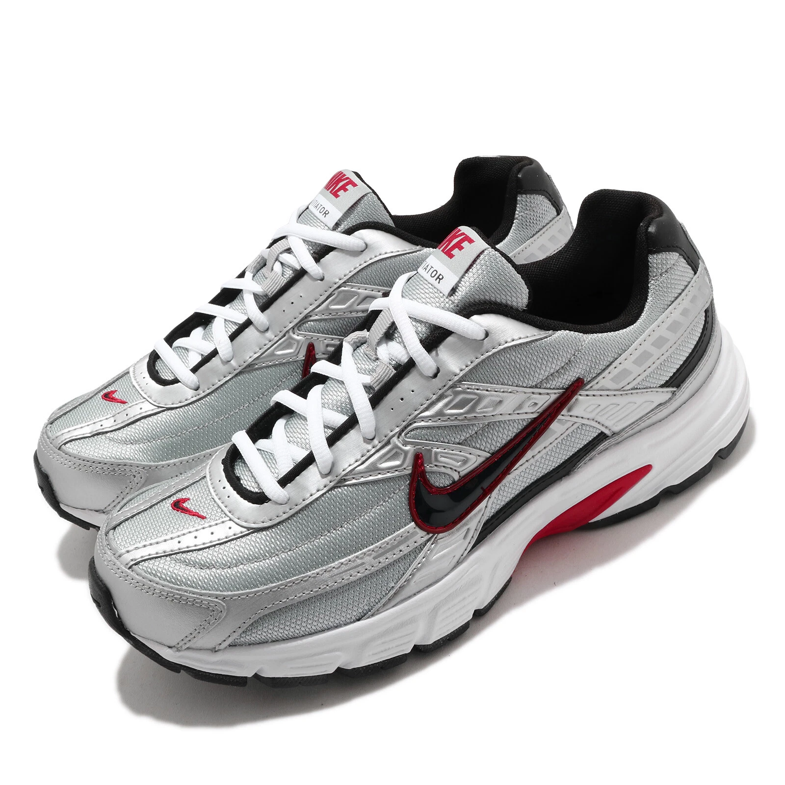 Nike Initiator Silver Black White Red Men Vintage Running Casual Shoe 394055-001