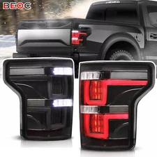 Tail Lights for 2015 2016 2017 Ford F-150 F150 Black Smoke Full LED Rear Lamps