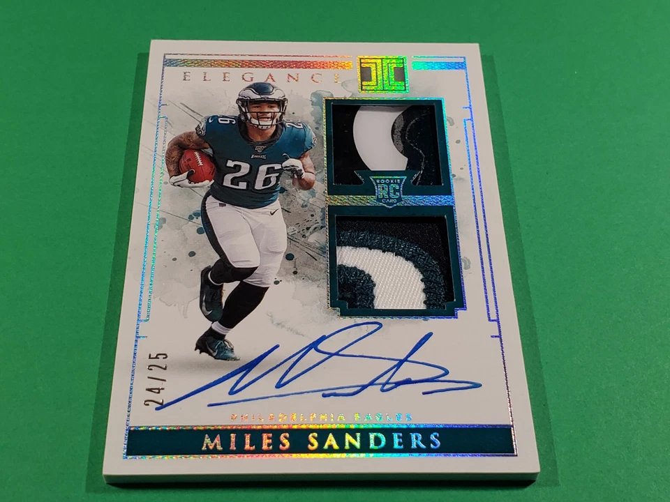 2019 IMPECCABLE MILES SANDERS ROOKIE AUTO PATCH HELMET LOGO SIGNATURE SP #24/25 - Image 2 of 4