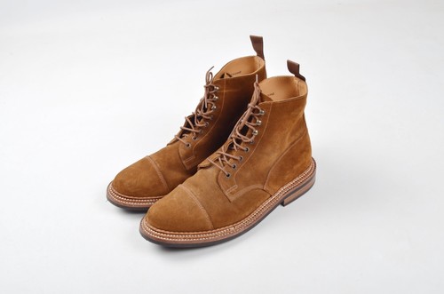 Herren Grenson Triple Welt Braun Wildleder Stiefel Hand Made in England UK 9 G NEUWERTIG