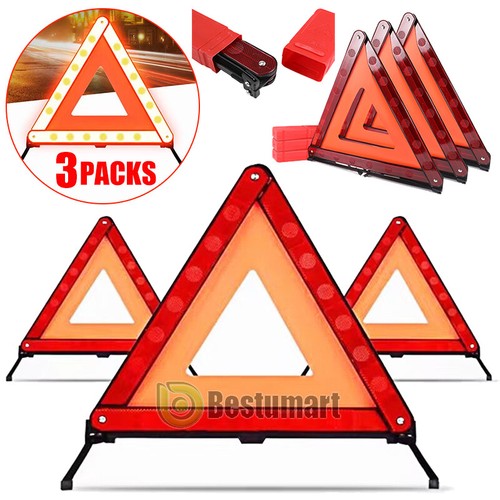 3-15X Car Emergency Warning Triangle DOT Approved Reflective Safety Roadside Kit - Picture 5 of 39
