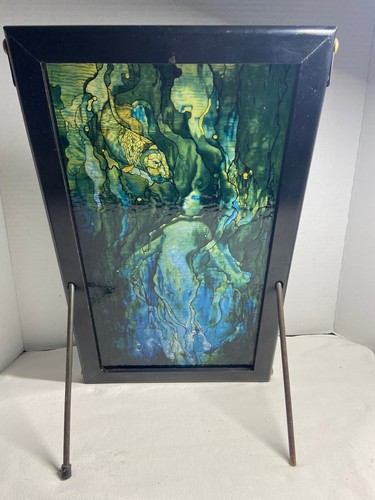 Vintage Louis Comfort Framed Tiffany's THE MERMAID Glass Suncatcher Reprod FMNH - Picture 5 of 14