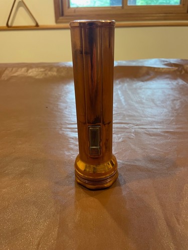 Seltene Vintage Kupfer Homart mit achteckigem Kopf Taschenlampe - funktioniert super!