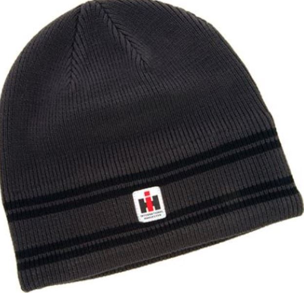 ih woven label striped charcoal beanie ebay