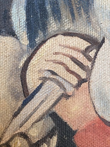 Diego Rivera Artist Oil Painting Canvas Signed Stamped Handmade Vintage - Picture 5 of 10