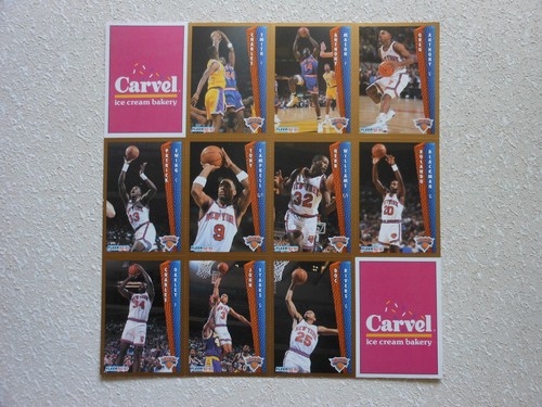 Carvel NY Knicks 1992 Fleer Basketball Cards Uncut Sheet - Bild 1 von 5