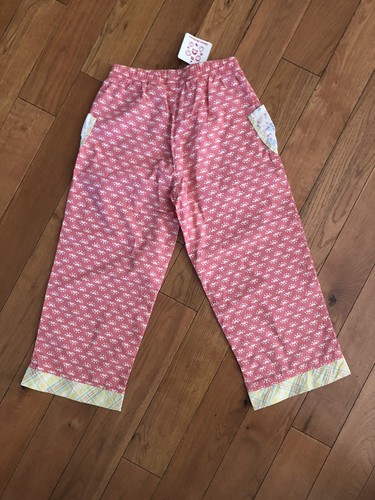 Hanna Andersson Salmon Peach Print Girls Pants Sz 120- 6-8 Yrs NWT - Picture 3 of 6