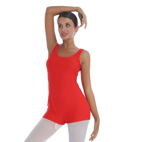 Damen einteiliger Sport Body Overall einfarbig ärmellos U-Ausschnitt Trikot - Bild 43 von 51