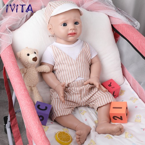 21'' IVITA Big Reborn Baby Boy Sililcone Baby Floppy Silicone Doll Kids Gift - Picture 3 of 13