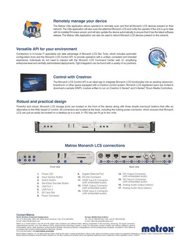 Matrox Monarch LCS - IP Streaming Encoder - HDMI & SDI Inputs - w/power supply - Picture 10 of 10