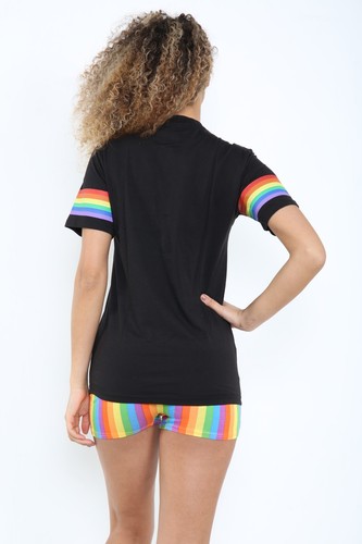 Rainbow Printed T-Shirt Cowboy Hat LGBTQ Fancy Dress Party Costume - Picture 6 of 6