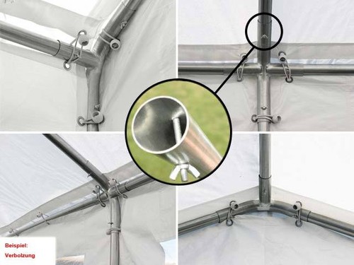 XXL 4x8 m PVC Bierzelt Zelt Pavillon Partyzelt Festzelt Verein Gartenzelt weiß - Bild 7 von 12