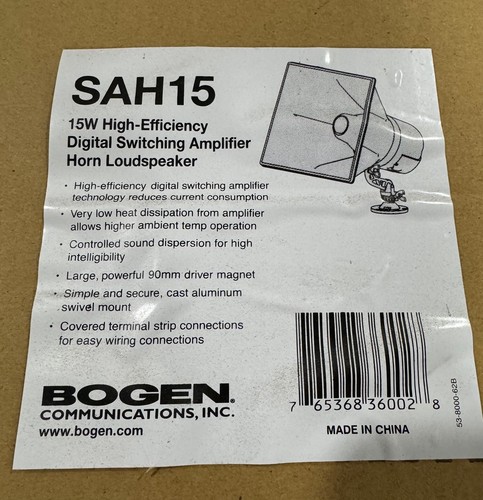 Bogen Communications SAH15 15W Digital Switching Amp Horn Self-Amplified Speaker - Picture 11 of 11