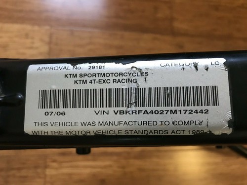 Used KTM 250 EXC-F frame 2007 - Picture 6 of 6