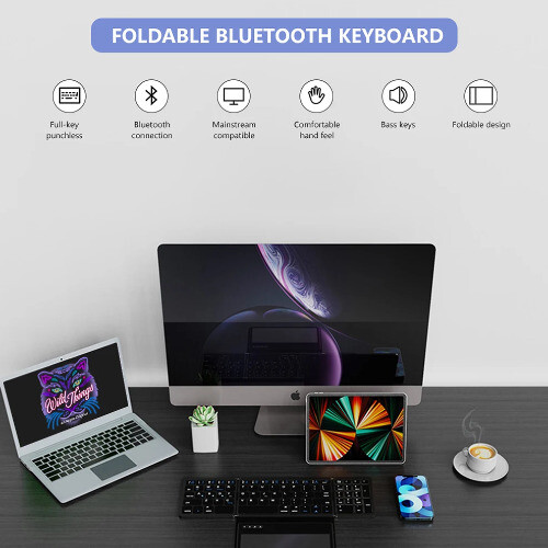 Ultra-Slim Bluetooth-compatible Keyboard Portable Mini Wireless Keyboard - Picture 3 of 12