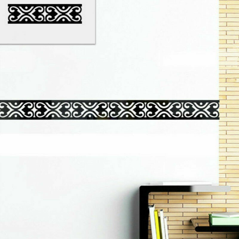 Acrylic Mirror Self Adhesive Wall Skirting Border DIY Stickers Decor