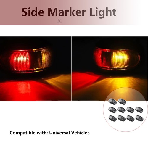 10Pcs 2 LED Red Amber Clearance Light Side Marker Lamp For Trailer Truck 12V 24V - Picture 7 of 7