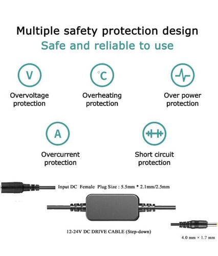 DC drive cable lumix 12-24V step down DC cable RRP £25.99 - Picture 3 of 4
