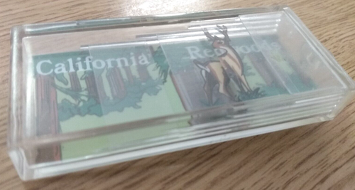 Vintage California Redwoods Deer Sliding Graphic Keychain 3-D Buck Forest Unique - Picture 3 of 6