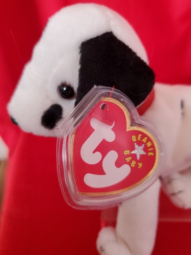 Ty Beanie Baby MwMT - DIZZY Dog Black Spots Ears Canadian Exclusive - Rare - Bild 4 von 4