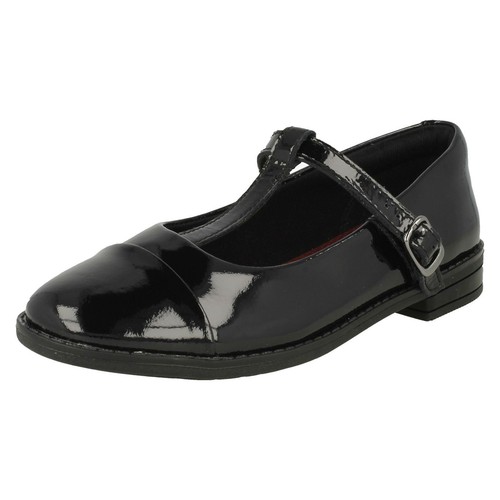 Clarks Girls T Bar School Shoes Drew Shine - Picture 1 of 10