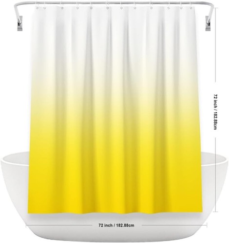Vibrant Yellow Tie-Dye Shower Curtain and Non-Slip Rugs - Complete 4 Piece Set - Picture 6 of 9