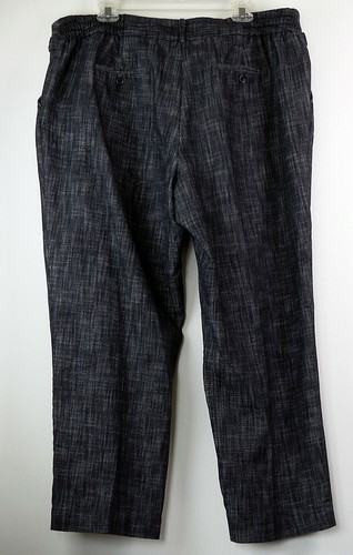 Larry Levine Stretch Gray & Black Blended Color Cotton Blend Trouser Pants 20W - Picture 2 of 2