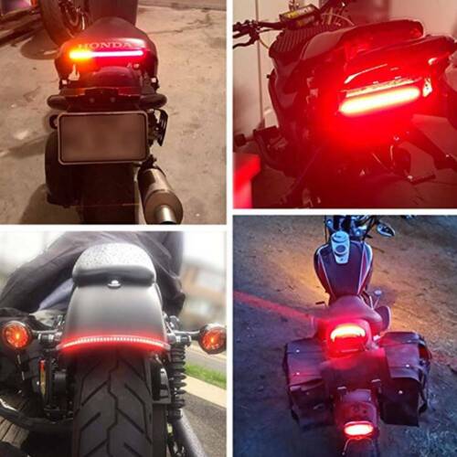 Motorcycle 48 LED Turn Signals Strips Tail Brake Light For Bobber Cafe Racer ATV - Picture 10 of 12