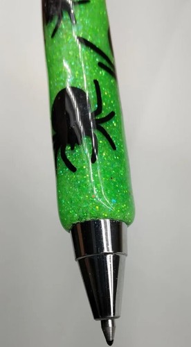 Halloween Scary Spider Spooky Custom Green Epoxy Glitter Pen Gel Refill Gift Fun - Picture 6 of 10