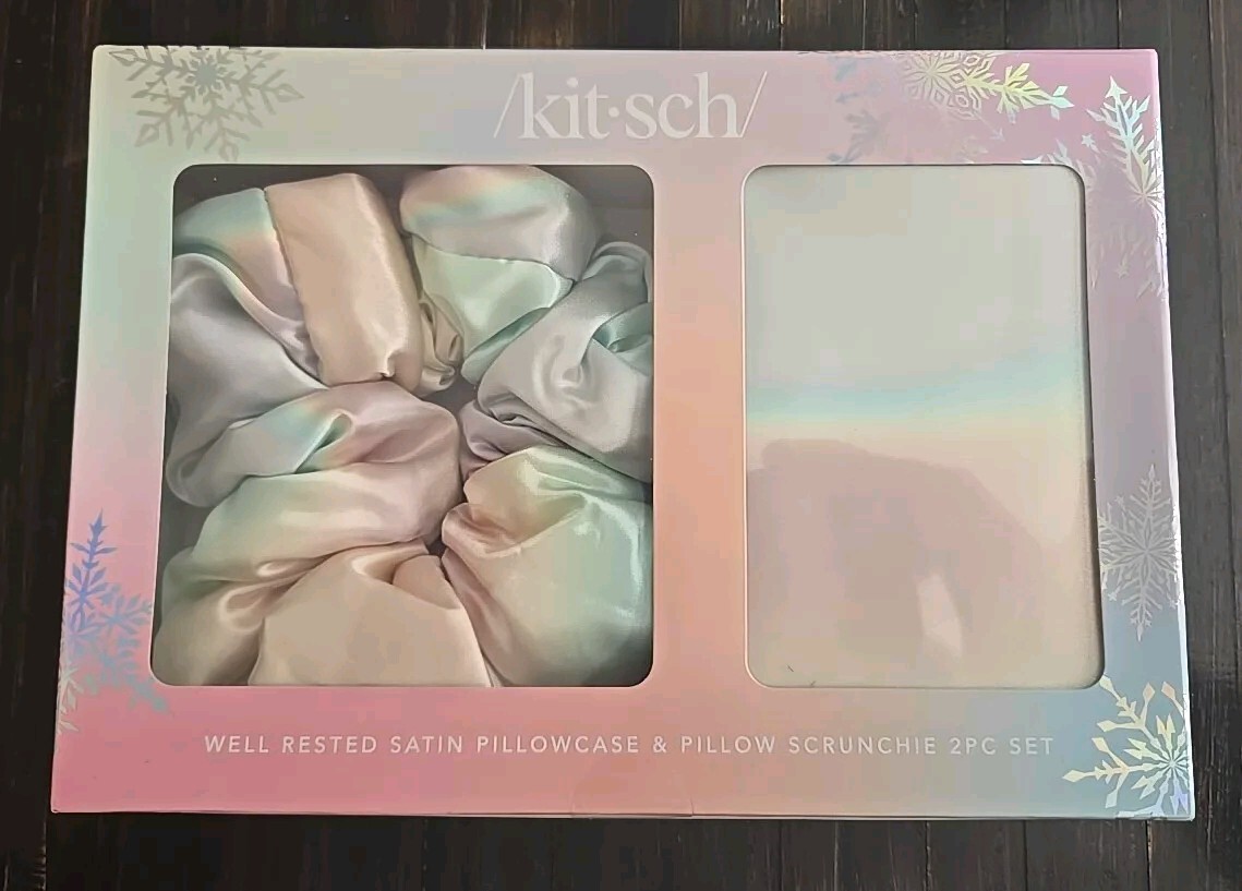 Kitsch Well Rested Satin Standard Pillowcase Scrunchie 2pc Set Aura  Multicolor