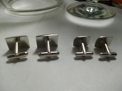 2 pair vintage cuff links enameled Anson & Hickok Sterling EXCELLENT - Picture 4 of 5