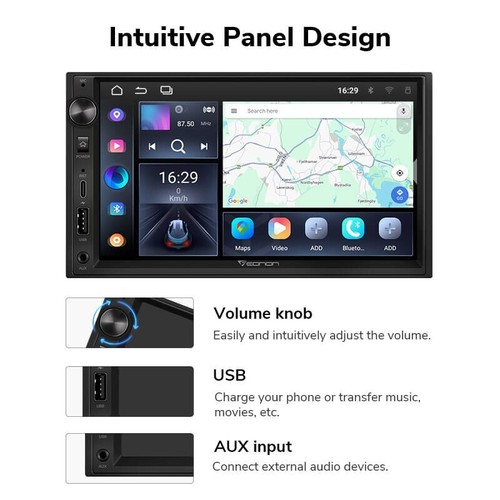 Radio estéreo para automóvil Eonon UA13 Android Auto CarPlay en tablero doble 2DIN 7" GPS BT - Imagen 7 de 9