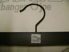 SAKS FIFTH AVE BLACK 13 1/2"-14" PANT SKIRT ADJUSTABLE WOOD HANGERS SET 80