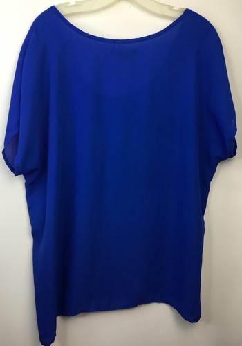 New Look Woman's Short Sleeve Blue XL Top - Picture 2 of 5