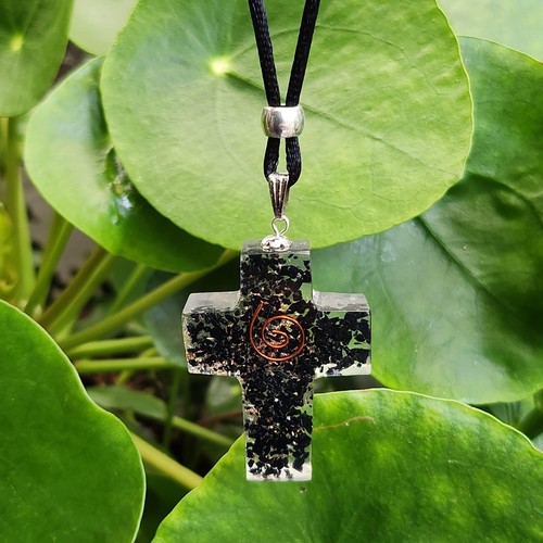 Orgone Black Tourmaline Pendant Orgonite Schorl Reiki Protective Necklace Real - Picture 10 of 15