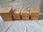 Tea Coffee Sugar Biscuit Storage Containers Wooden