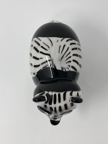 Panda Bear Figurine Art Glass Paperweight Heavy READ FLAW - Picture 6 of 15