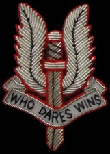 SAS BLAZER BADGE, SPECIAL AIR SERVICES,WHO DARES WIN ARMY, MILITARY, ARMED FORCE