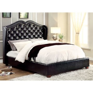 Details About Cal King Size Platform Bed Black Leatherette H B Crystal Acrylic Ons