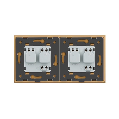Livolo Gold Glas 2 fach  Schutzkontaktsteckdose Steckdose Wandsteckdosen . - Afbeelding 4 van 8