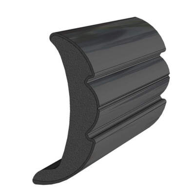 TACO Rigid Vinyl Flex-Core Rub Rail 2'' x 7/8'' - Black 60 [V21-9906BKA60D-1]
