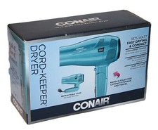 Conair Cord-Keeper Hair Dryer Retractable Cord Folding Handle Blue NEW in Box